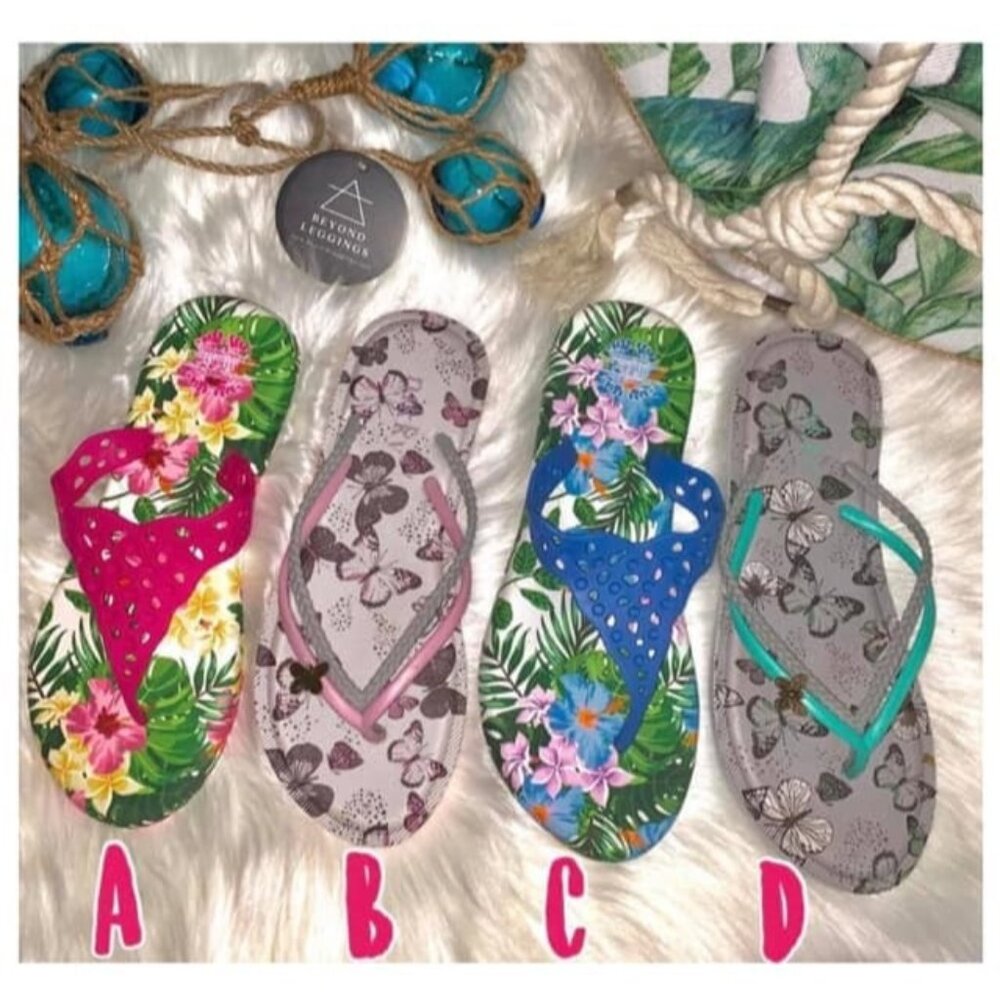 Tropical Thong Sandal Flip Flop - Blue or Pink